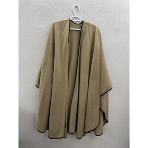 Unbranded Womens Poncho Brown Over The Arms Sweater Cape Open Front One Size
